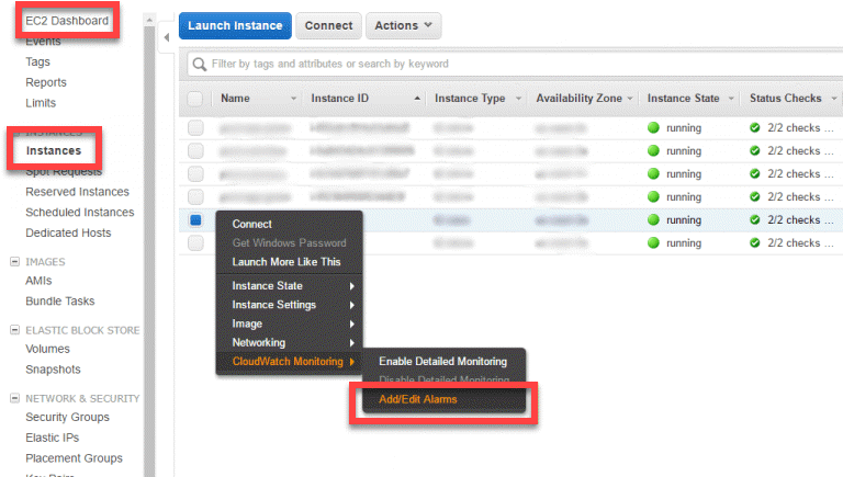 AWS cloudwatch alarm 